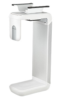 CPU200W, wit, met afwerking in geborsteld aluminium