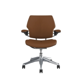 Freedom bureaustoel, Corvara Saddle/Tan, gepolijst aluminium met Graphite details op het frame, Geremde wieltjes Picture 2