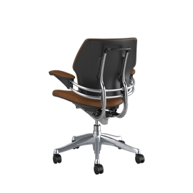 Freedom bureaustoel, Corvara Saddle/Tan, gepolijst aluminium met Graphite details op het frame, Geremde wieltjes Picture 3