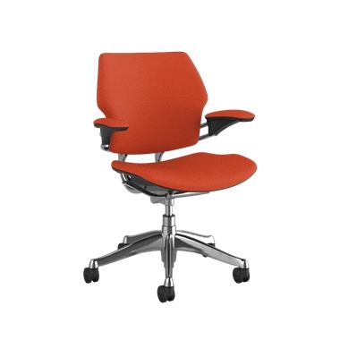 Freedom bureaustoel, Oxygen Yarrow, gepolijst aluminium met Graphite details op het frame, Gelzitting