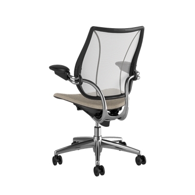 Liberty bureaustoel, rugleuning in Pinstripe White, zitting van Hallingdal 65 0200, gepolijst frame met zwarte details Picture 3