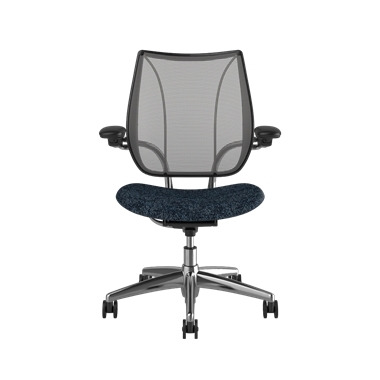 Liberty bureaustoel, rugleuning in Pinstripe Silver, zitting van Arda 0771, gepolijst frame met zwarte details Picture 2