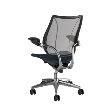 Liberty bureaustoel, rugleuning in Pinstripe Silver, zitting van Arda 0771, gepolijst frame met zwarte details Picture 3