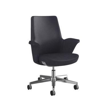 Summa, Rug met leer bekleed, Carbon, Maribo (chroomvrij leer)