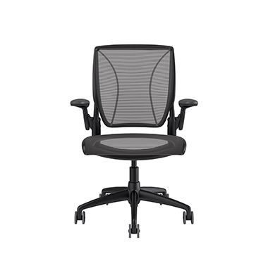 Diffrient World stoel, rugleuning en zitting in Pinstripe Black, zachte wieltjes Picture 2
