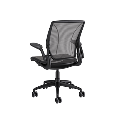 Diffrient World stoel, rugleuning en zitting in Pinstripe Black, zachte wieltjes Picture 3