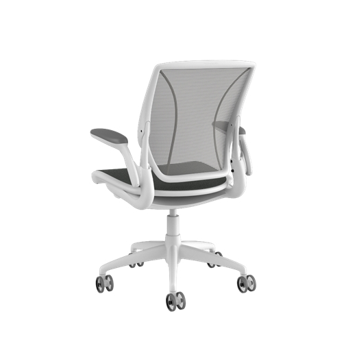 Diffrient World stoel, rugleuning in Pinstripe White, zitting van Oxygen Revive Picture 3
