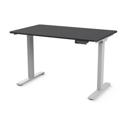 EFloat Go 2.0, 737 mm X 1473 mm zwart gelamineerd werkblad en zilverkleurig frame