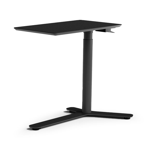 Float Mini, Carbonzwart - Natuurlijk linoleumblad, Carbonzwart onderstel