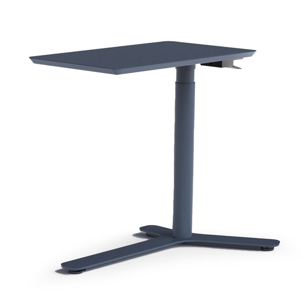 Float Mini, Leisteenblauw - Gelakt houten blad, Leisteenblauw onderstel