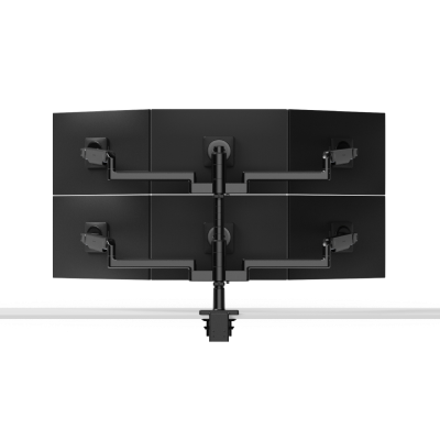 M/Flex M2.1 zes monitorarmen, gestapeld (driemaal over drie), 30 cm/dynamische verbindingen met schuifknop, 76 cm staander, 100 x 100 mm VESA